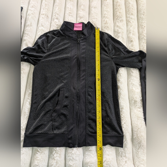 Jenni by Jennifer Moore Women's Black Medium Sheer Mesh Full Zip Jacket Top - Picture 3 of 6